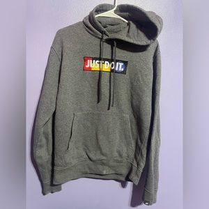 Men’s Nike Grey “Just Do it" Logo Hoodie Size Small